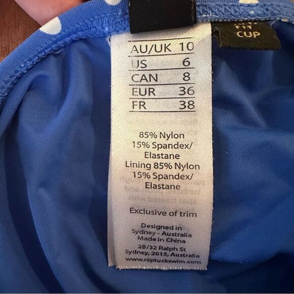 Nip Tuck Joanne Twist Front Design Tummy Control Blue, What Polka Dot Swimsuit - Picture 8 of 8